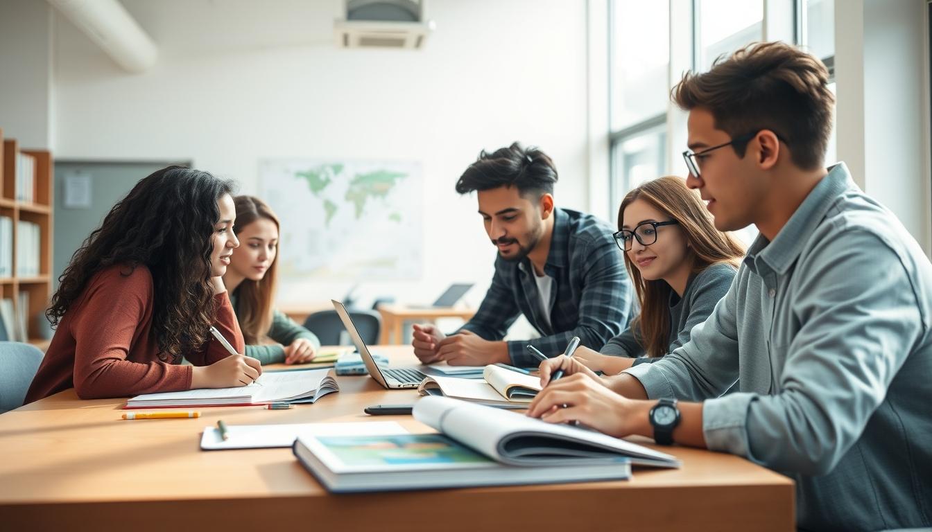 Students working in research laboratory